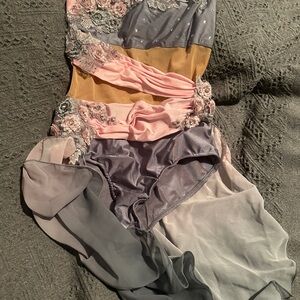 Glamour Costumes Elegant Floral Embellished Dance Dress